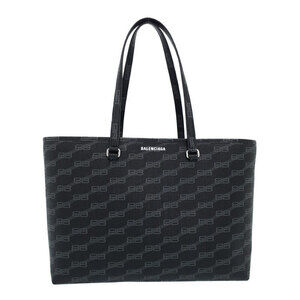 BALENCIAGA Monogram Signature Shopper Bag Tote